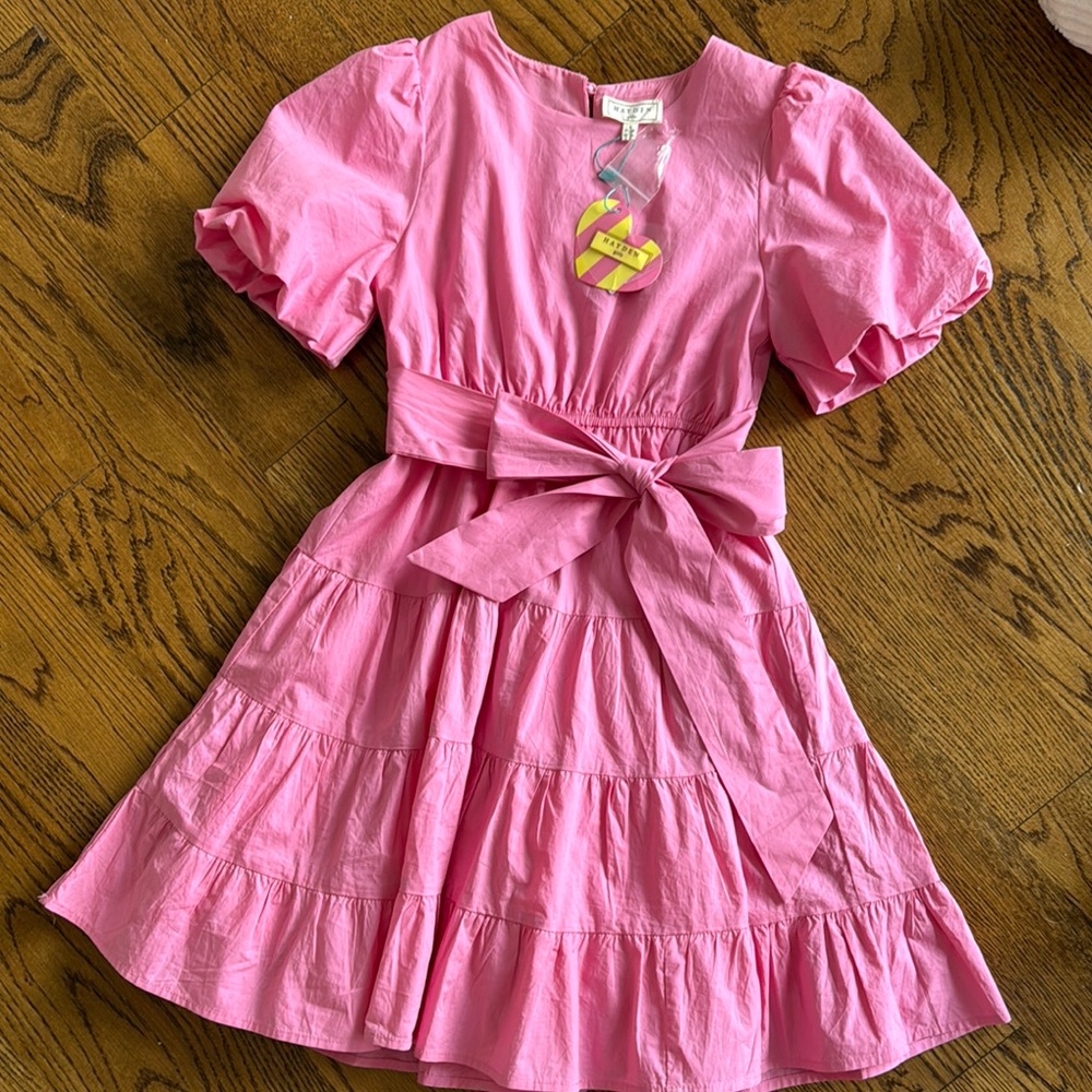 Hayden Pink Puff Sleeve tea dress 🫖